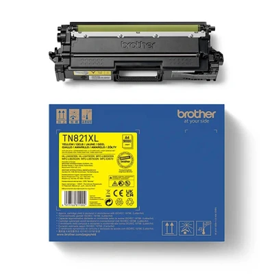 Image of Brother TN821XLY High Yield Yellow Toner Cartridge Up to 9,000 Pages Genuine Supplies