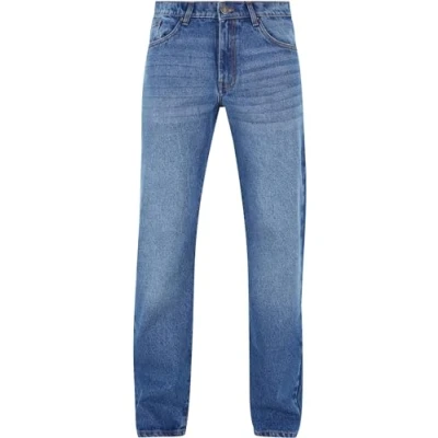 Image of Urban Classics Heavy Ounce Straight leg jeans, Men&#039;s, Size: 31, New mid blue washed