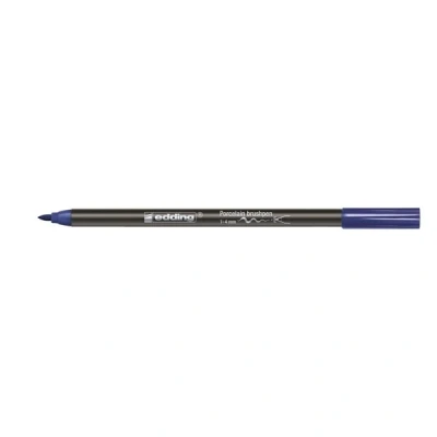 Image of edding 4200 porcelain brush pen blue 10 pens tip 1 4 mm felt for painting and decorating ceramics, dishwasher safe, lightfast ink, quick drying