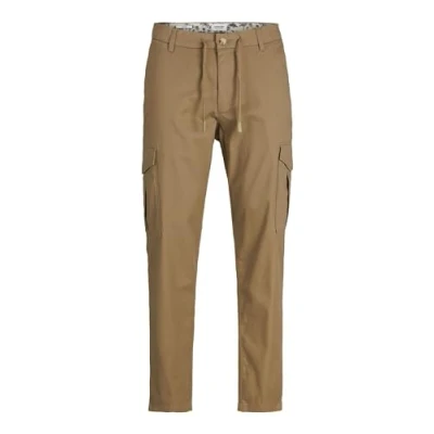 Image of JACK &amp; JONES Men&#039;s Jpstace Jjsummer Cargo Trousers, Elmwood, 36W / 34L