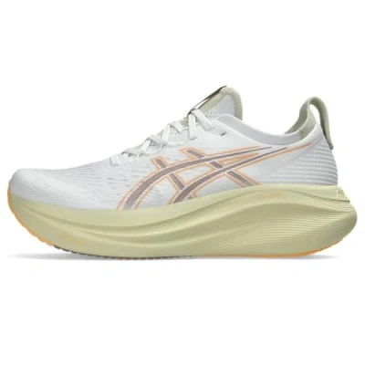 Image of Asics GEL Nimbus 27 Road running shoes, Men&#039;s, Size: 6, White/fawn shoes