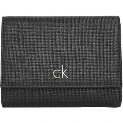 Image of Calvin Klein Women’s Daily Medium Trifold Purse, Black (Ck Black), One Size