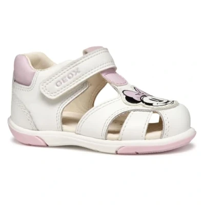 Image of Geox Zapito GIRL Sandals for kids, Size: 8.5K, White/pink leather and imitation
