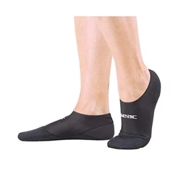Image of SEAC Unisex&#039;s Scapin, Neoprene Socks for Swimming Pool, Water Aerobics, Aquafitness and Combined with Diving Fins, Black, 5.5/6.5UK