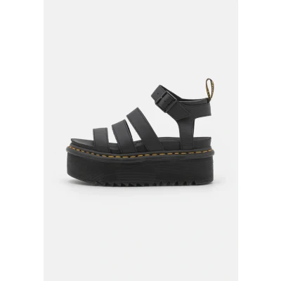 Image of Dr. Martens Women&#039;s 3 Strap Sandal, Black Hydro, 6 UK