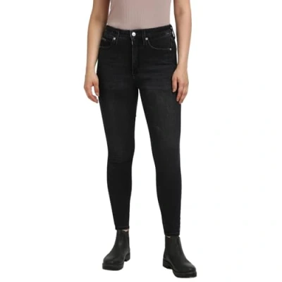 Image of Calvin Klein Jeans HIGH Super Skinny Ankle Fit, Women&#039;s, Size: 29, Denim black