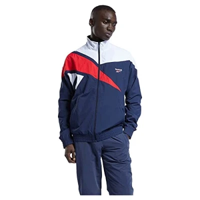 Image of Reebok Classic Tracktop Training jacket, Men&#039;s, Size: Small, Vector navy