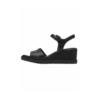 Image of Tamaris Wedge sandals, Women&#039;s, Size: 5, Black leather shoes