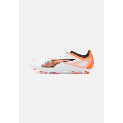 Image of Puma Ultra 5 PLAY MG Moulded stud football boots, Men&#039;s, Size: 11, White/black/glowing red Textile/synthetics