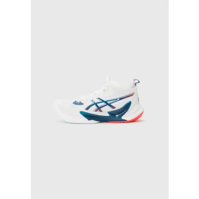 Image of Asics Metarise Handball shoes, Men&#039;s, Size: 8, White/mako blue shoes