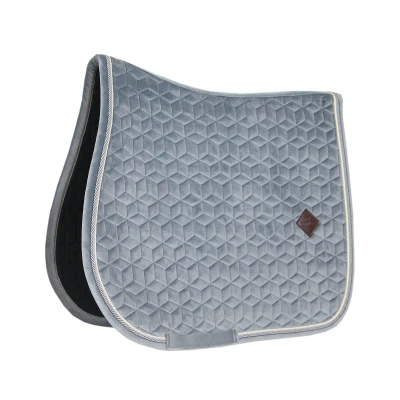Image of Kentucky Horsewear Basic Velvet Jumping Saddle Pad Grey Horse Riding Equestrian