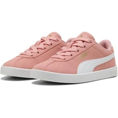 Image of Puma CLUB II Unisex Trainers for kids, Size: 2, Pink fruit/white Imitation leather/ textile
