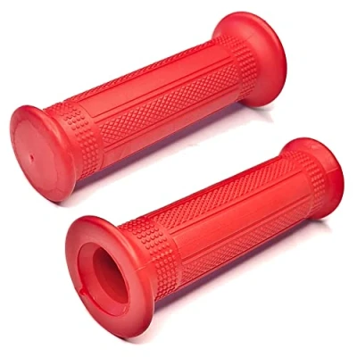 Image of cyclingcolors Motorcycle Handlebar Grips 22 mm (7/8 inch) 24 (1 Universal Scooter Moped Non Slip Rubber (Red)
