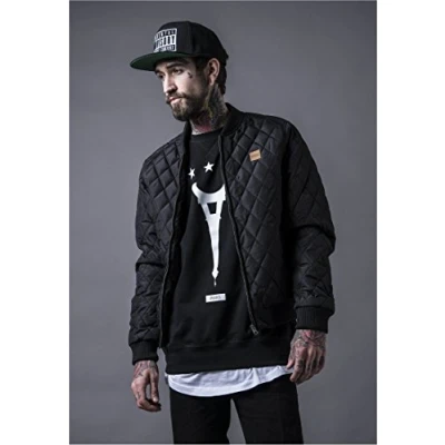 Image of Urban Classics Diamond Bomber Jacket, Men&#039;s, Size: 3XL, Black