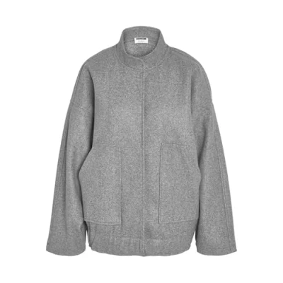 Image of Noisy May Short coat, Women&#039;s, Size: 8, Light grey melange