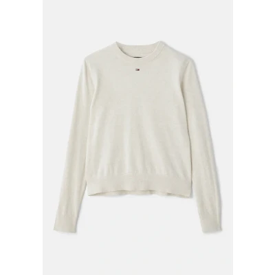 Image of Tommy Jeans Essential CREW Jumper, Women&#039;s, Size: XXS, Oatmeal htr