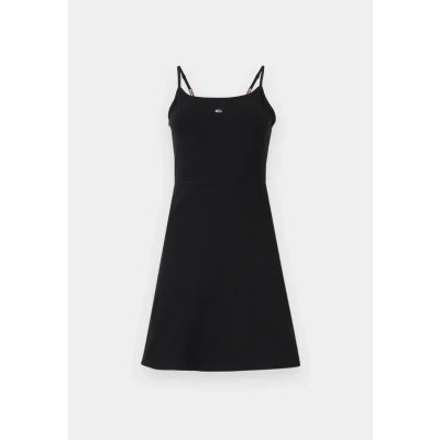 Image of Tommy Jeans Essential Strap Flare Dress Jersey dress, Women&#039;s, Size: XS, Black