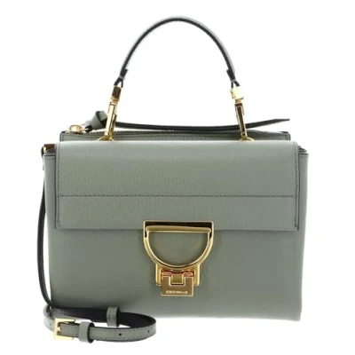 Image of Coccinelle Arlettis Grainy Leather Greenery Handbag