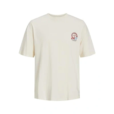 Image of Jack &amp; Jones Jortoast TEE CREW NECK Print Tshirt, Men&#039;s, Size: XL, Buttercream