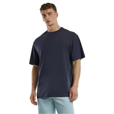 Image of Urban Classics Signature LOGO Print Tshirt, Men&#039;s, Size: 4XL, Navy