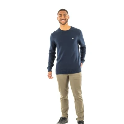Image of Tommy Jeans SLIM Essentials Jumper, Men&#039;s, Size: Small, Dark night navy