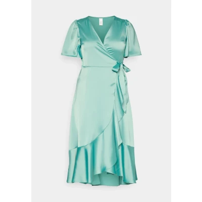 Image of YAS Yasthea MIDI WRAP dress Cocktail / Party dress, Women&#039;s, Size: 10, Green