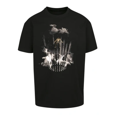 Image of Mister Tee Men&#039;s Upscale Flashing Lights Oversize T Shirt, 100% Cotton, Black, 5XL, XXXXX Large, 5XL