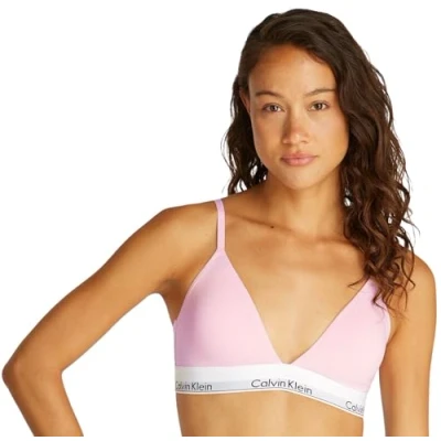 Image of Calvin Klein Underwear Lightly Lined ICON Triangle bra, Women&#039;s, Size: Small, Buff pink
