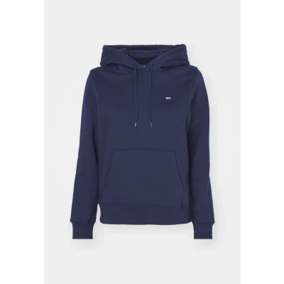 Image of Tommy Jeans Women’s Regular Fit Flag Hoodie, Blue (Dark Night Navy), XXS, XXS