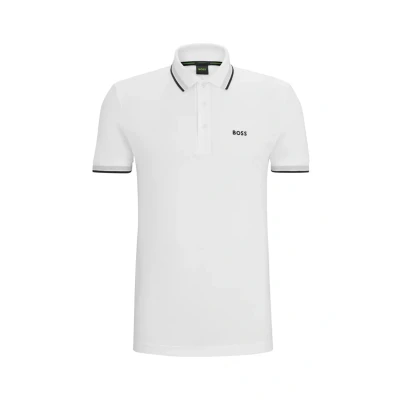 Image of BOSS Mens Paddy Polo Shirt, White, 3XL