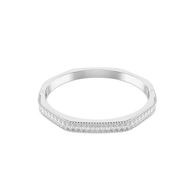 Image of Swarovski Matrix Bangle Bracelet white/silvercoloured, Women&#039;s, Size: Medium, White/silver/coloured