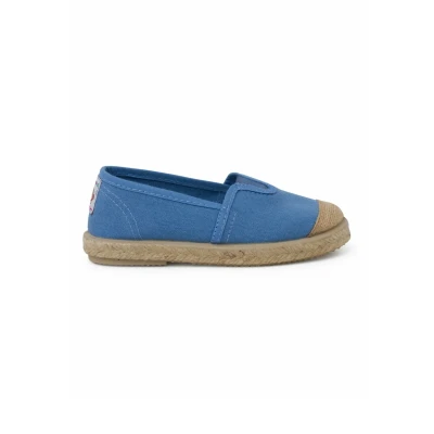 Image of Pisamonas ELÁSTICO Central Puntera YUTE Espadrilles for kids, Size: 2, Azul francia Cotton