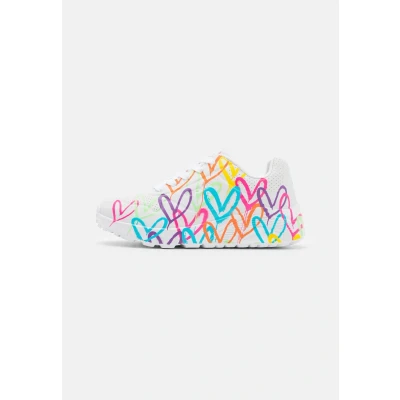 Image of Skechers UNO LITE Trainers White/neon multicoloured for kids, Size: 6, multi coloured Pu
