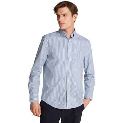 Image of Tommy Hilfiger FLEX Classic Shirt Shirt, Men&#039;s, Size: 3XL, Wedge blue/optic white