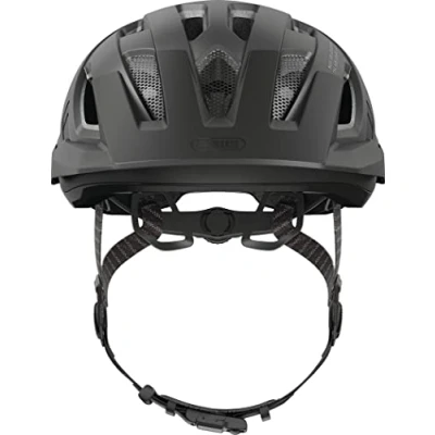 Image of ABUS Urban I 3.0 ACE city helmet sporty bike with rear LED light, extended visor and magnetic closure for men women black, size M