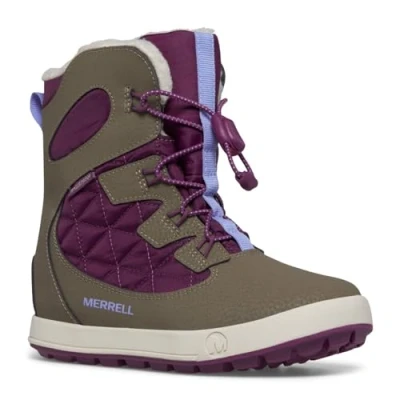 Image of Merrell Unisex Winter boots for kids, Size: 5, Truffle/plum Leather and textile