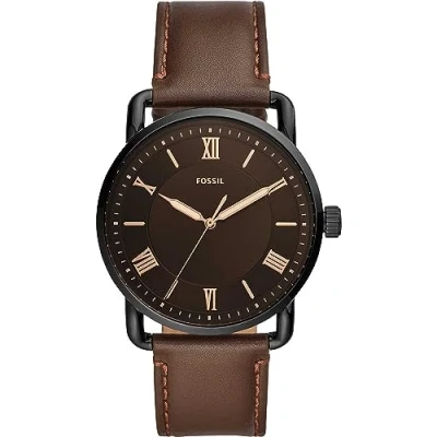 Image of Fossil Copeland Watch, Men&#039;s, Size: One Size, Brown