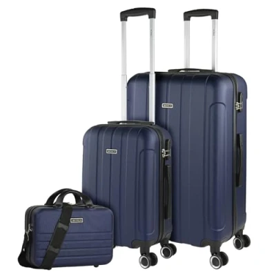 Image of ITACA Hard Shell Suitcase Set of 1 4 Wheel ABS Luggage Sets 2 piece with Combination Lock Resistant and Lightweight in Medium Beauty, Navy