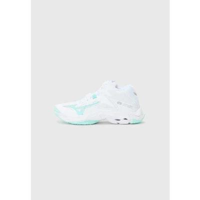Image of Mizuno WAVE LIGHTNING Z8 MID Volleyball Shoes White/Blue Tint Women Size 9