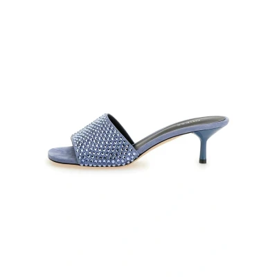 Image of Guess EUGY Nieten Heeled mules, Women&#039;s, Size: 5, Hellblau Suede