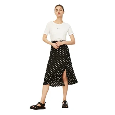 Image of Trendyol Women Midi A line Knit Skirt, Black, M
