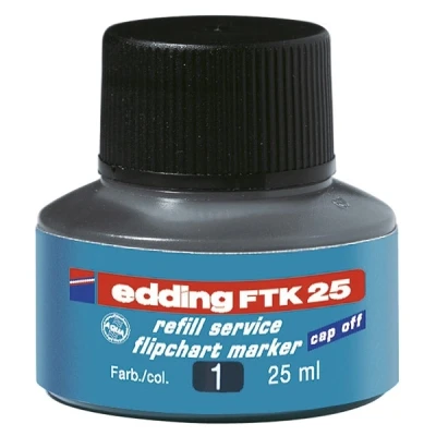 Image of Edding FTK 25 Refill Ink Black Ml with Capillary System Ideal for Clean and Uncomplicated Refilling of Almost All Flipchart Markers