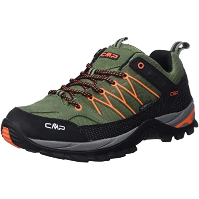 Image of CMP Rigel LOW Trekking Shoes WP Hiking shoes, Men&#039;s, Size: 6.5, Torba/flash orange Leather and textile