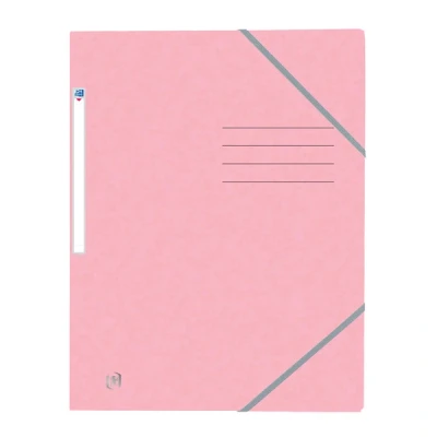 Image of Oxford Top File + A4 Elasticated Folder Extra Strong Cardboard Pastel Pink Pack of 10