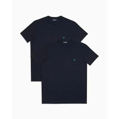Image of Emporio Armani CREW NECK 2 PACK Undershirt, Men&#039;s, Size: XL, Blu