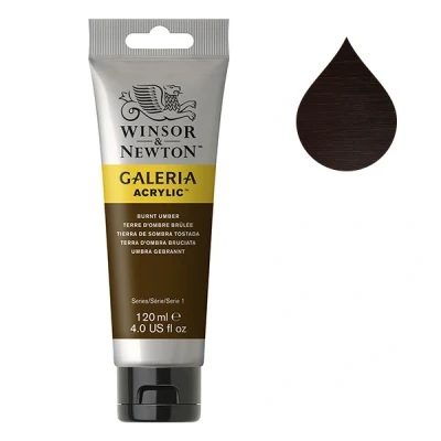 Image of Winsor &amp; Newton 120ml Galeria Acrylic Paint Burnt Umber