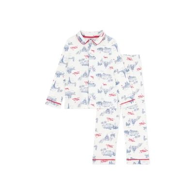 Image of Petit Bateau Boys Sleepsuit, White and multicoloured, 4 Years