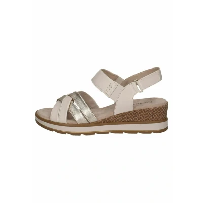 Image of CAPRICE Women&#039;s 9 28752 42 Wedge Sandal, Offwhite Comb, 9.5 UK