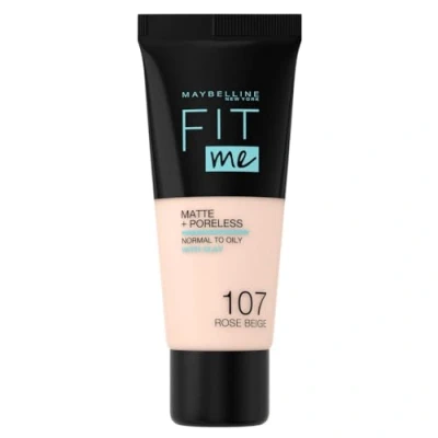Image of Maybelline Fit Me! Matte and Poreless Foundation 30ml (Various Shades) 107 Rose Beige
