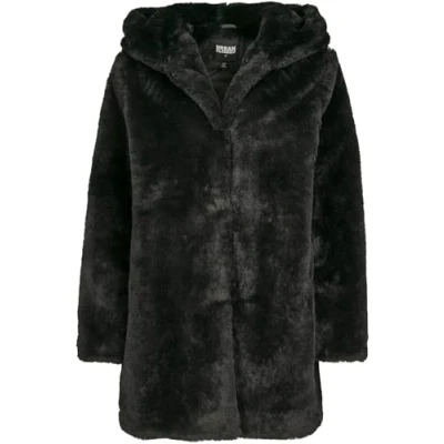 Image of Urban Classics Curvy Ladies Hooded COAT Winter coat, Women&#039;s, Size: 5XL, Black